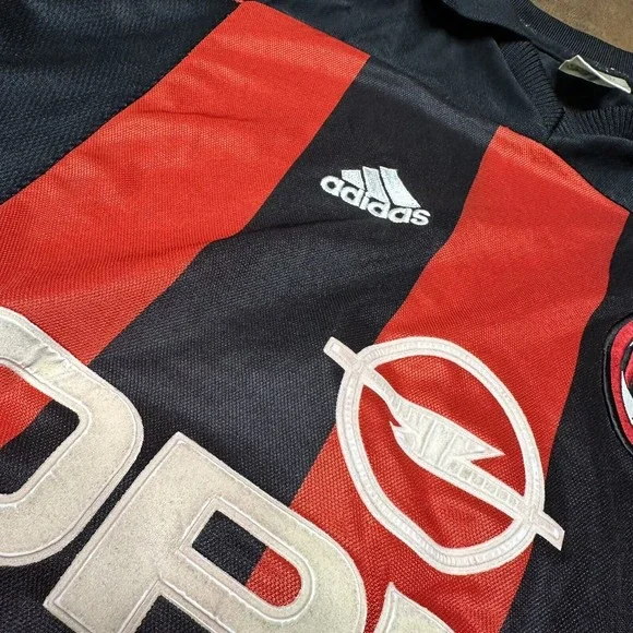 Vintage Mens‎ adidas AC Milan Home football shirt Soccer Jersey 2000 Size XL